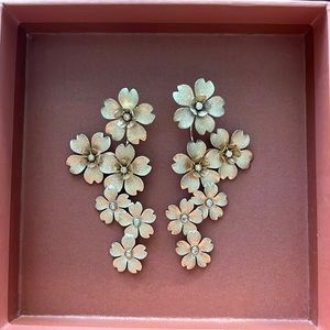 Anthropologie Gold Floral Earrings